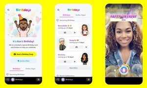 La imagen muestra el nuevo Birthday Mini lanzado por Snapchat.