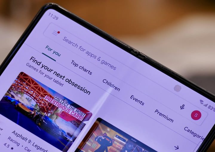 Pantalla del Galaxy Z Fold 3.