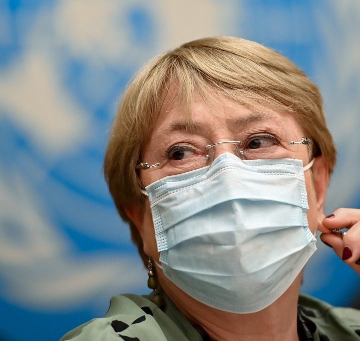 La imagen muestra a Michelle Bachelet, alta comisionada de la ONU para Derechos Humanos.