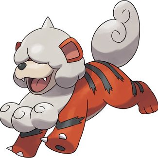 Una imagen de la variante hisuian de Growlithe en Pokémon Legends: Arceus
