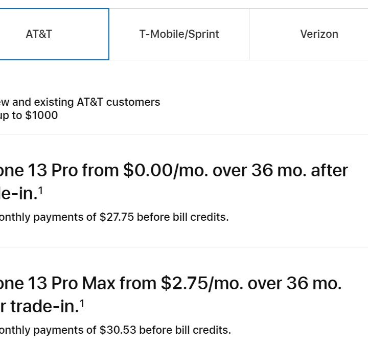 Las ofertas de intercambio de AT&T por el iPhone 13 Pro