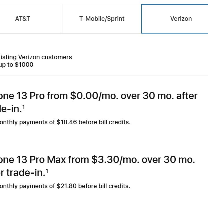 Las ofertas de intercambio por el iPhone 13 Pro de Verizon
