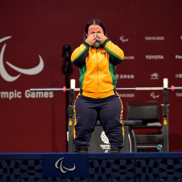 La pesista brasileña Mariana D'andrea, ganadora del oro en la categoría de 73 kilos en Tokyo 2020.