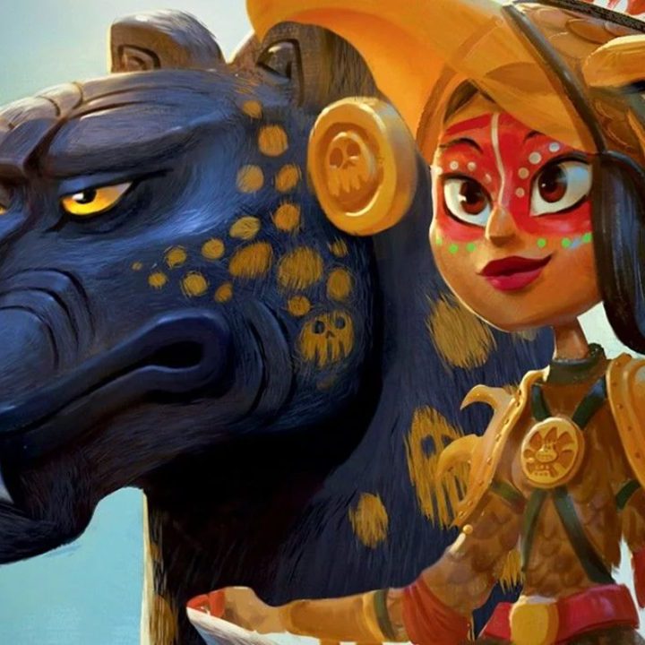 La imagen muestra una escena de la serie Maya y los tres de Netflix.