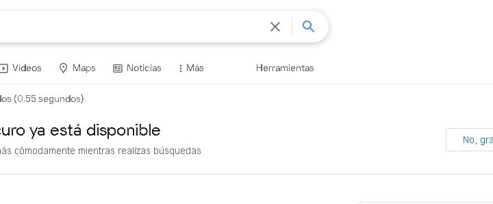 Notificación para activar el buscador de Google