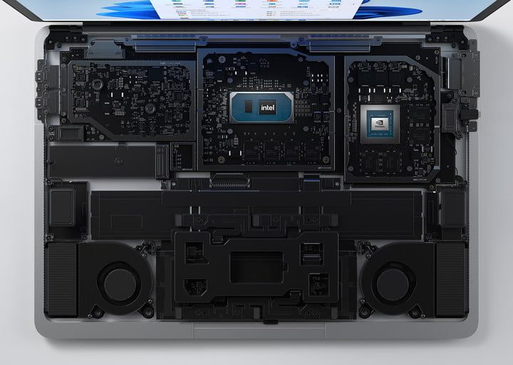 El interior de la Surface Laptop Studio.