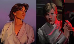 fan art luke leia star wars sw