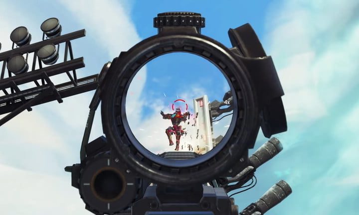 Vidente disparando a un robot aerotransportado.