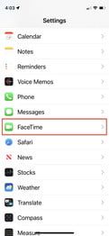 Configuración de FaceTime en iPhone 1