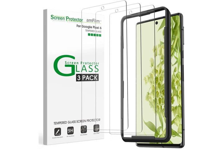 Protector de pantalla de vidrio templado amFilm para Google Pixel 6.