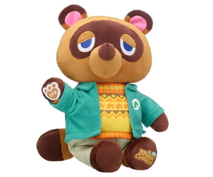 Animal Crossing Tom Nook Build-A-Bear sobre un fondo blanco.