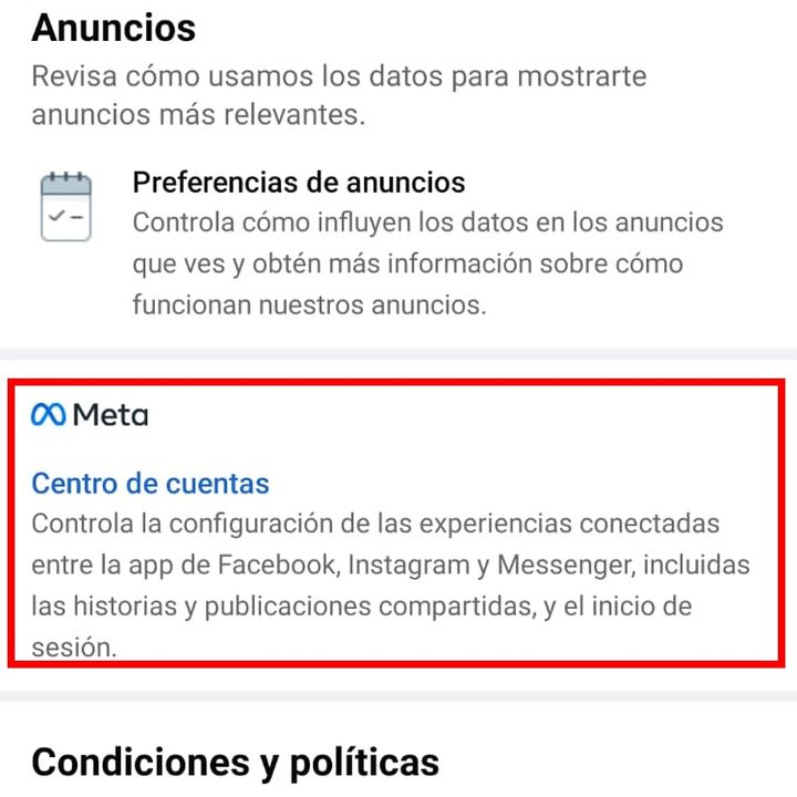 vincular facebook instagram centro cuentas meta 03