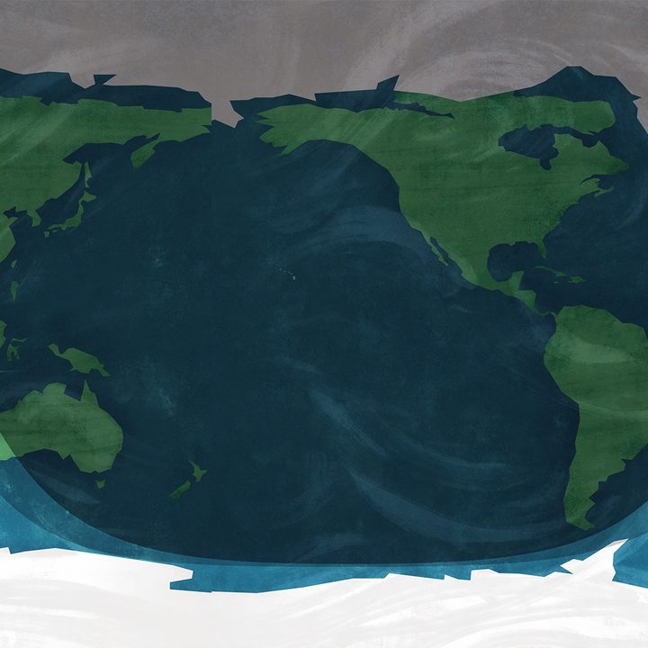 Mapa que muestra la visibilidad del eclipse lunar parcial del 18 al 19 de noviembre. Las áreas más oscuras indican una mayor visibilidad.