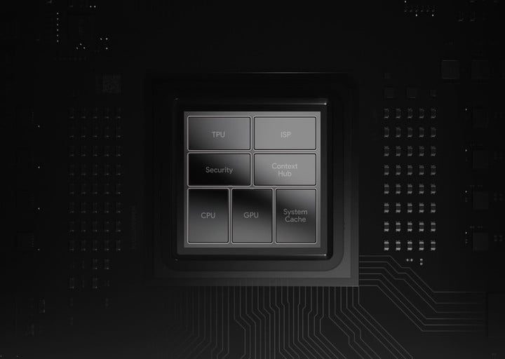 Arquitectura de TPU de GPU con micro CPU tensor de Google Pixel 6 Pro.