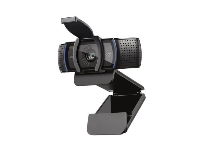 Webcam Logitech C920s sobre un fondo blanco.