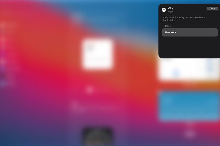 Centro de notificaciones en MacOS Big Sur, edita los widgets existentes.