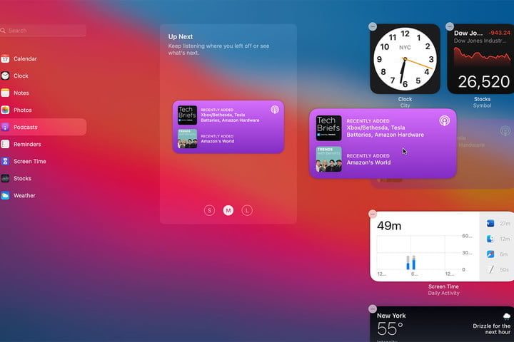 Centro de notificaciones en MacOS Big Sur, agrega el widget que elegiste.