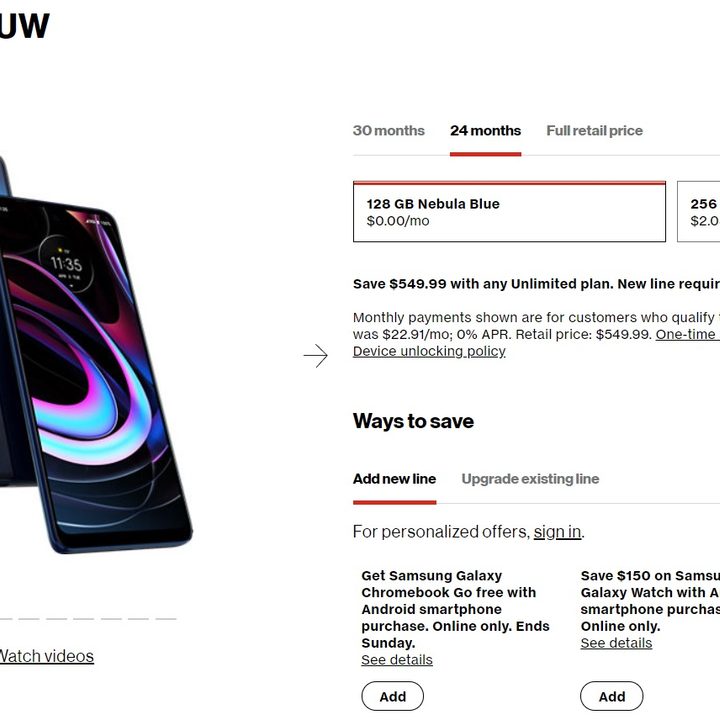 Motorola Edge 5G UW gratis con las ofertas de Verizon del Black Friday 20210