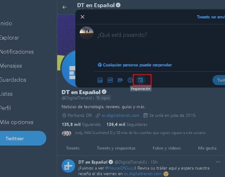 Programar tuits en Twitter