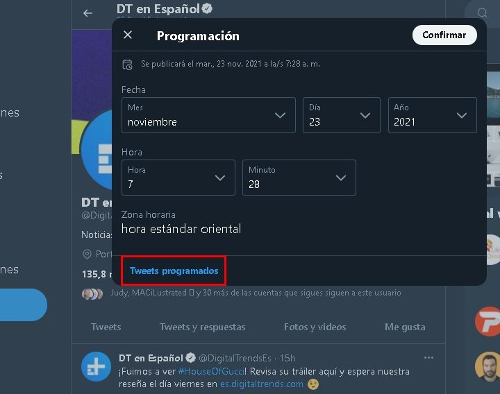 Programar tuits en Twitter