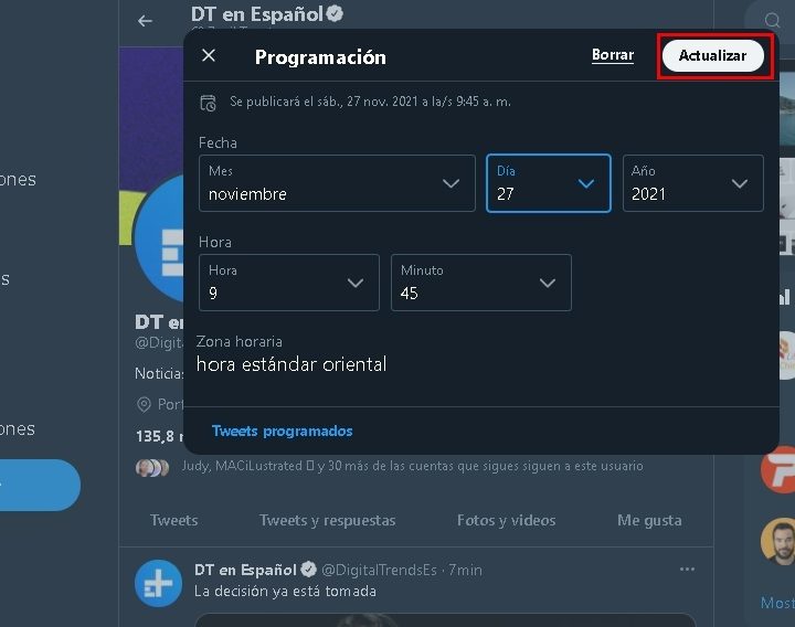Programar tuits en Twitter