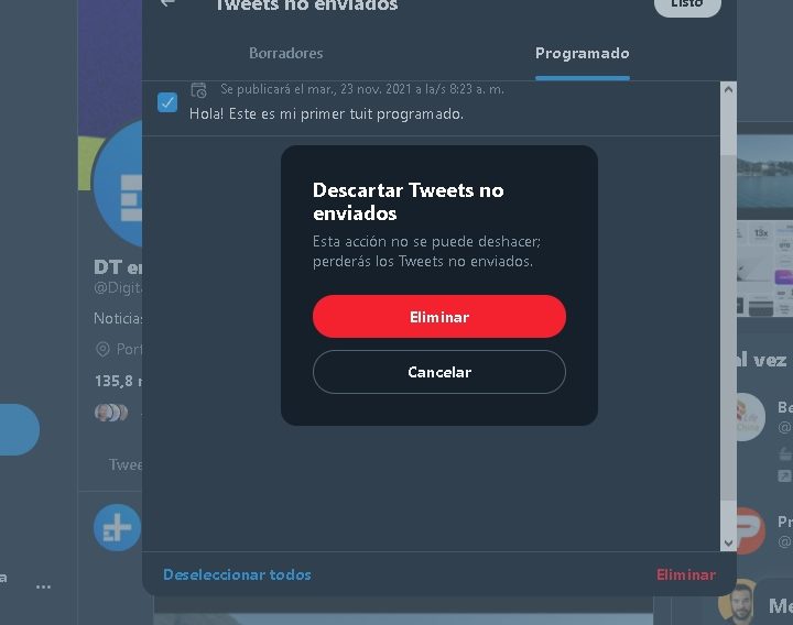 Programar tuits en Twitter