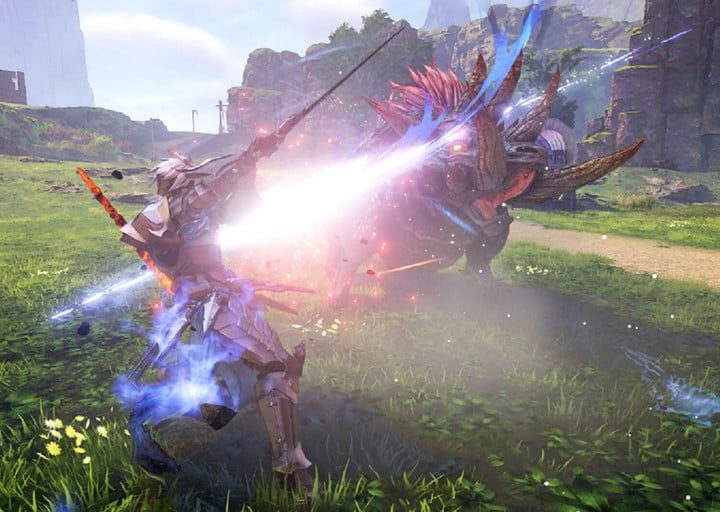 Alphen cortando a un monstruo en Tales of Arise.