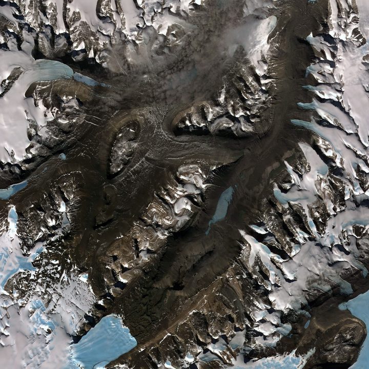 Vista aérea de los Valles secos de McMurdo