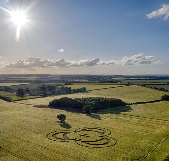 Círculos en un cultivo de Hampshire