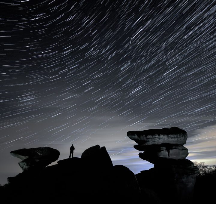 Una imagen de la lluvia de estrellas Gemínidas