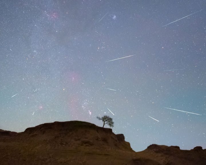 Una fotografía de la lluvia de estrellas Oriónidas