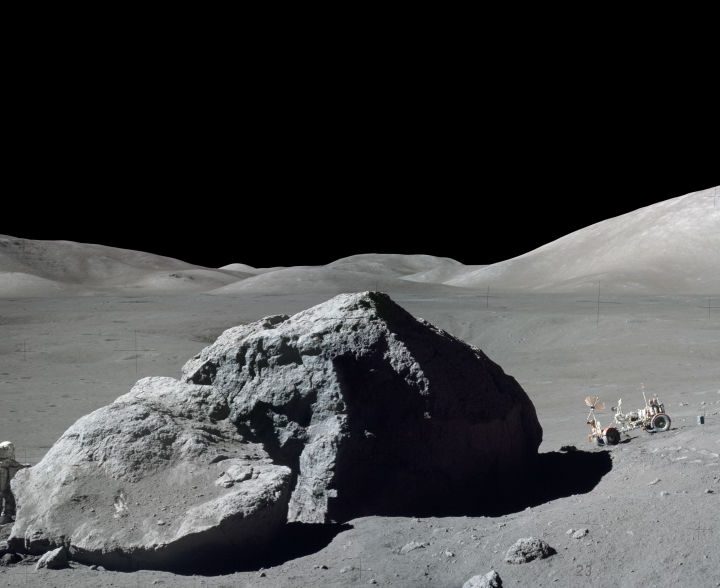 Una fotografía del astronauta Harrison H. Schmitt de la misión Apolo 17
