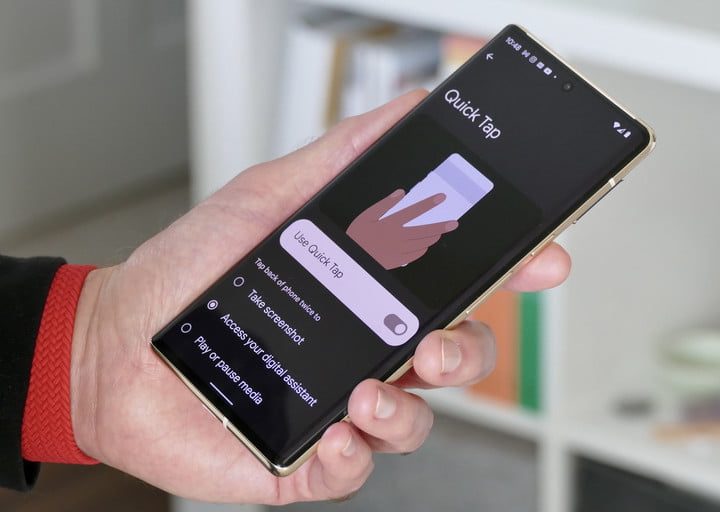 Función Quick Tap en Google Pixel 6 Pro.