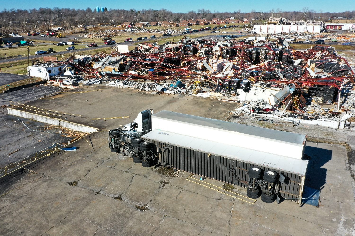 Vista &aacute;rea de los tornados de Kentucky de diciembre de 2021