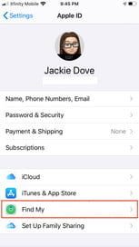Cómo usar la aplicación Find My en la configuración del iPhone 2