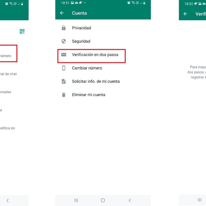 Cómo activar la verificación en dos pasos de WhatsApp