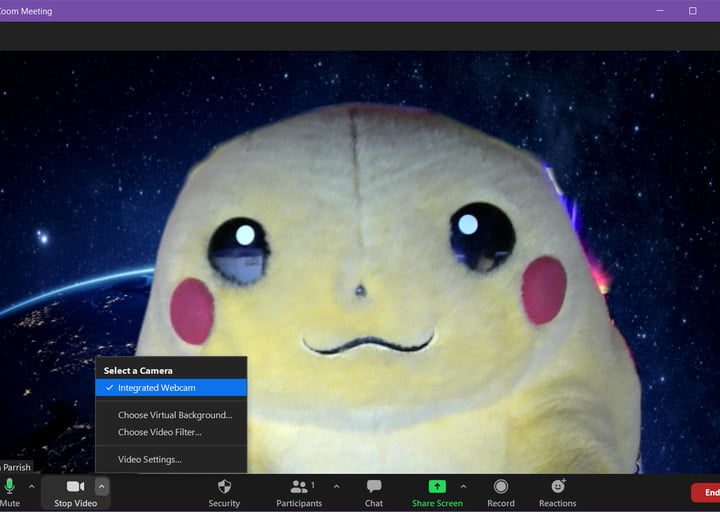 Interfaz de reunión de Zoom