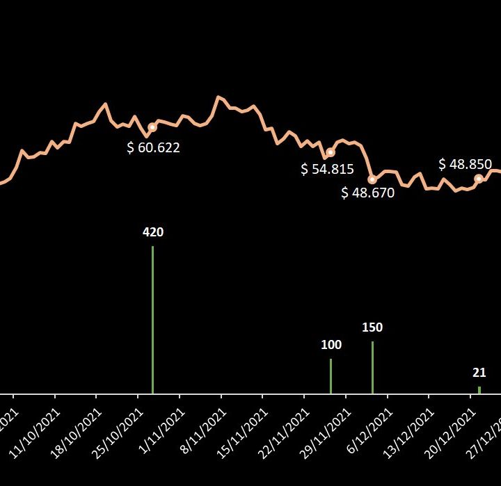 Evolución del bitcoin en El Salvador al 21 de enero de 2021