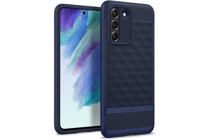 Protector Caseology Parallax en azul para el Samsung Galaxy S21 FE.