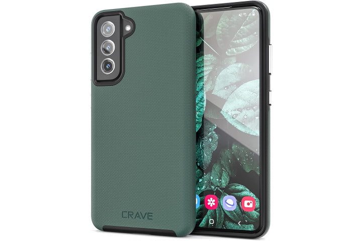 Protector Crave Dual Guard en Forest Green para Samsung Galaxy S21 FE.