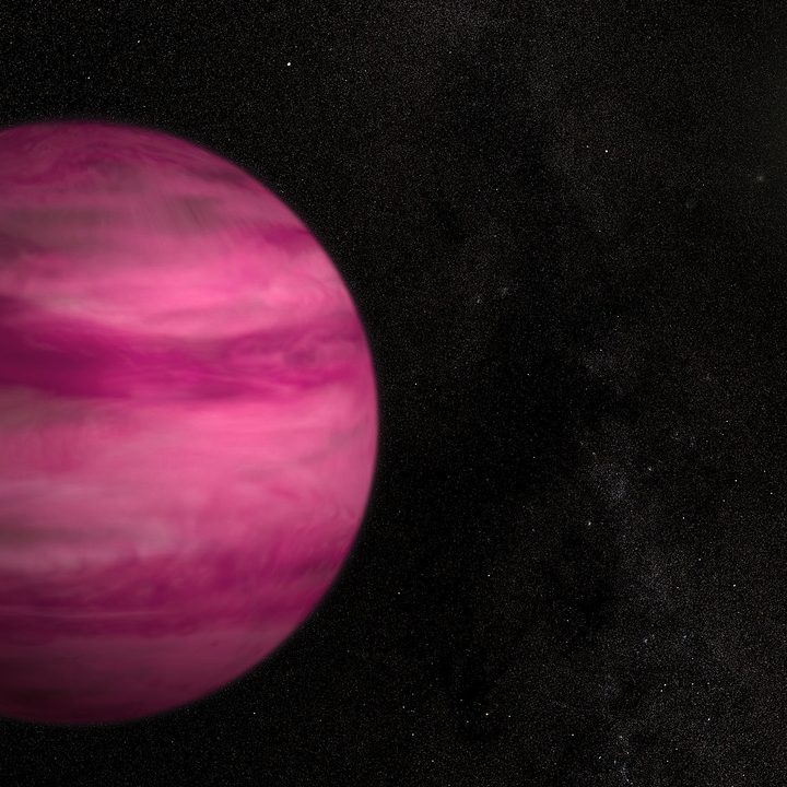 Representación de cómo se vería el exoplaneta GJ 504 b, de un profundo color violeta.