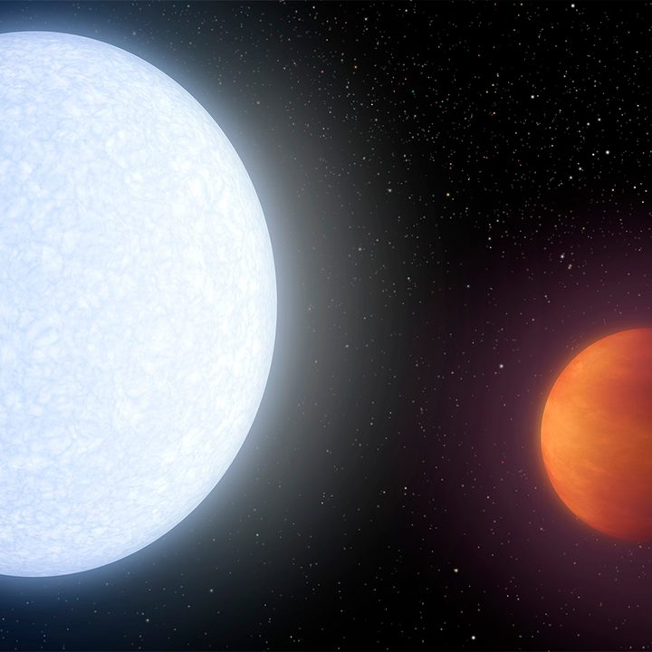 Representación de cómo se vería el exoplaneta KELT-9 b, con un color blanco.