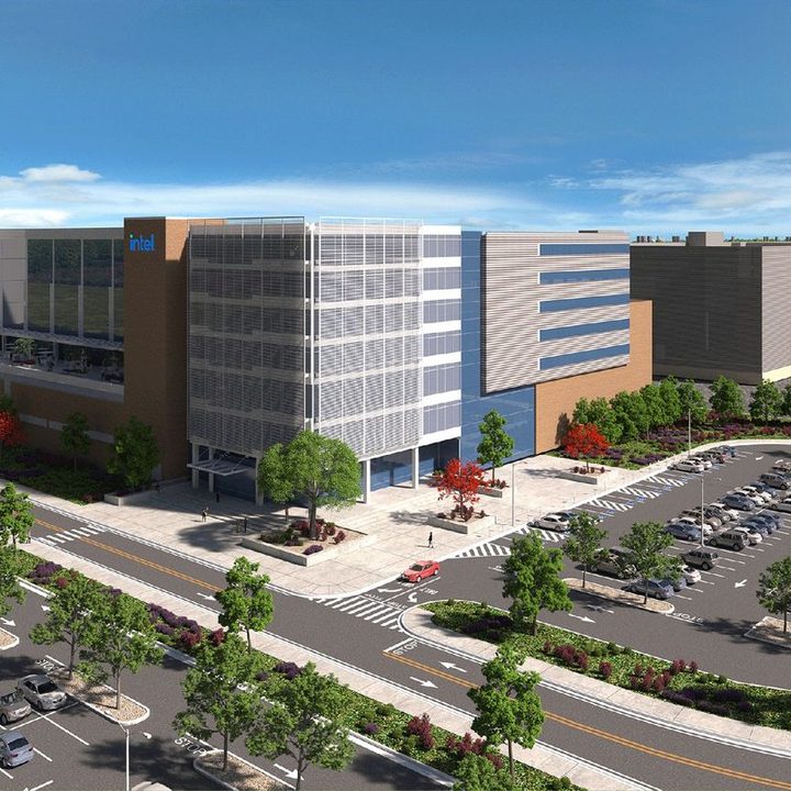 La imagen muestra la nueva planta de chips que Intel quiere construir en Ohio.