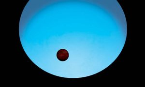 La imagen muestra una representación del exoplaneta WASP-189b.