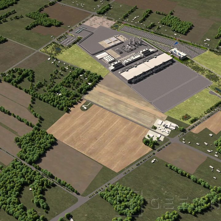 La imagen muestra la nueva planta de chips que Intel quiere construir en Ohio.