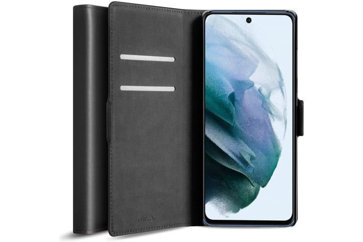 Cartera Olixar de Piel Genuina para Samsung Galaxy S21 FE.
