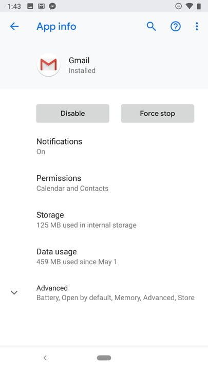 Opción de notificaciones de Android 1.