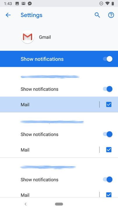 Opción de notificaciones de Android 2.