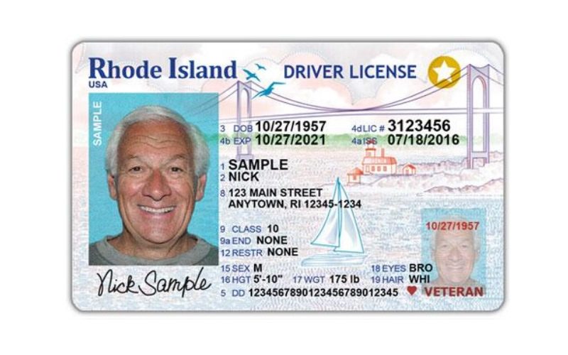 Ejemplo de tarjeta REAL ID