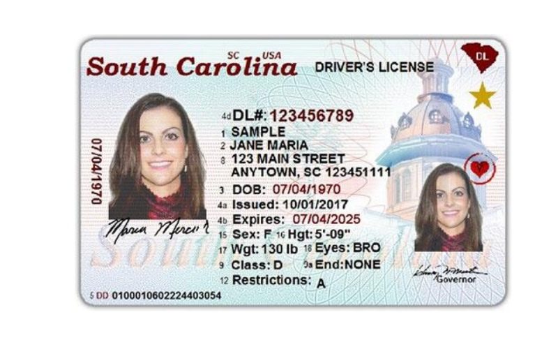 Ejemplo de tarjeta REAL ID